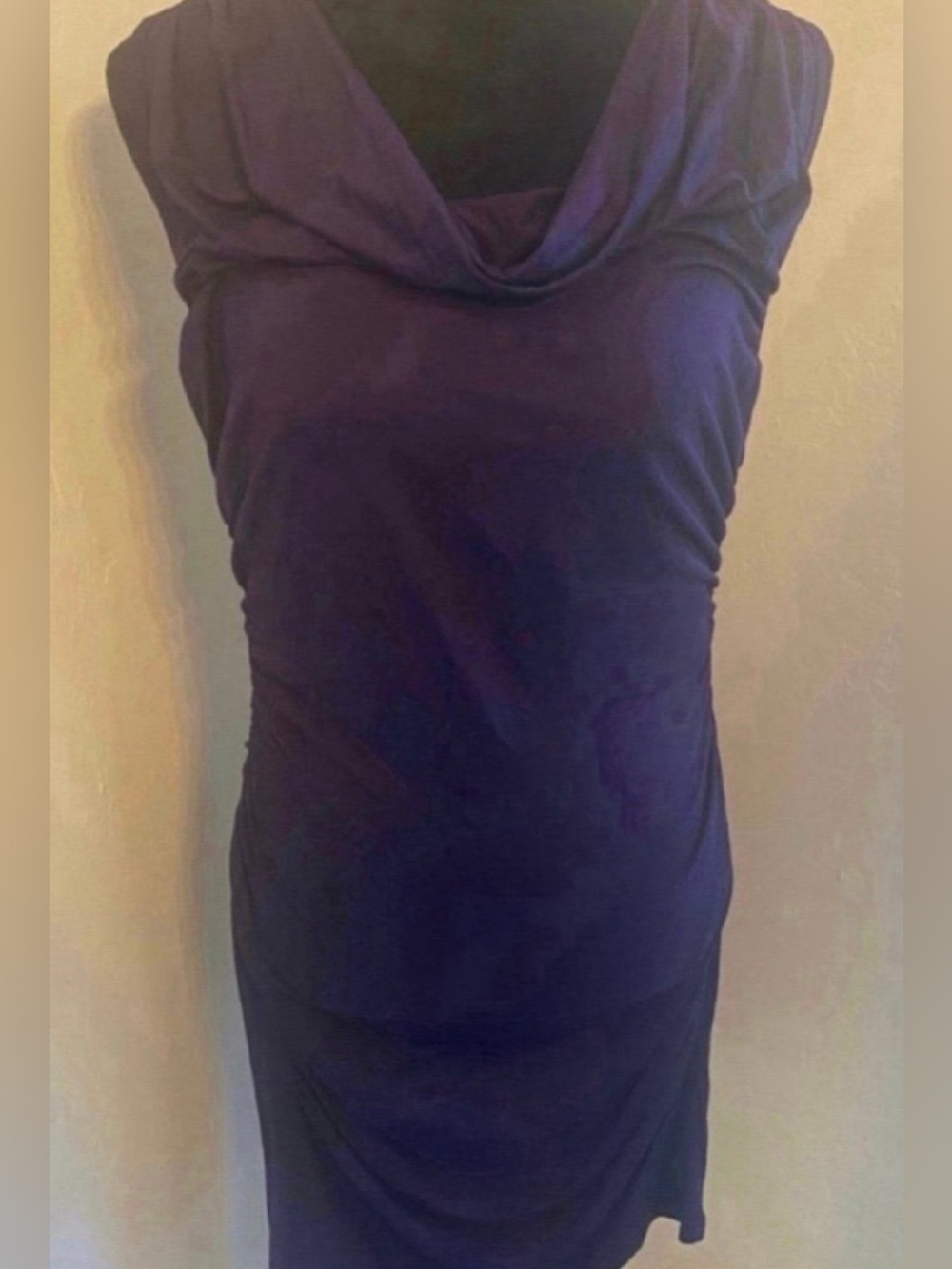 Women’s Sleeveless Cowl Neck Dress in Deep Purple (Size M)